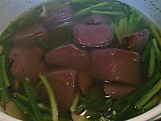 韭菜猪红汤的做法