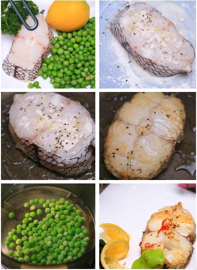 豌豆银鳕鱼的做法