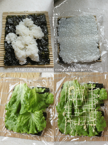 生菜沙拉寿司的做法