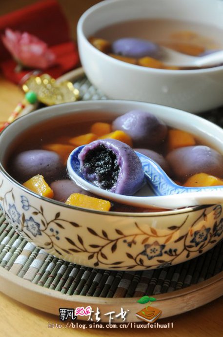 紫薯黑洋酥汤圆