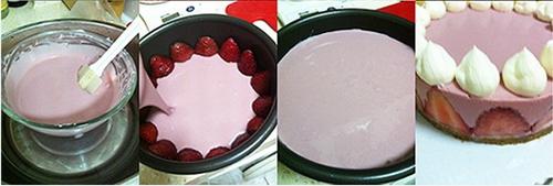 覆盆子果蓉草莓芝士蛋糕