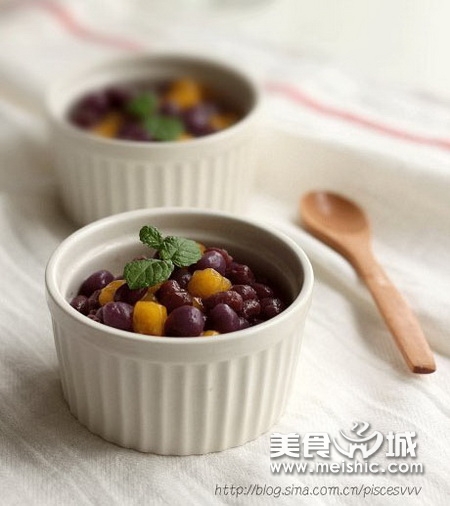 紫薯圆南瓜圆甜汤