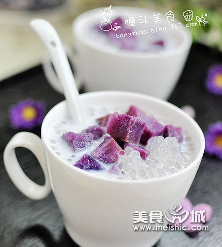 紫薯椰汁西米露的制作方法
