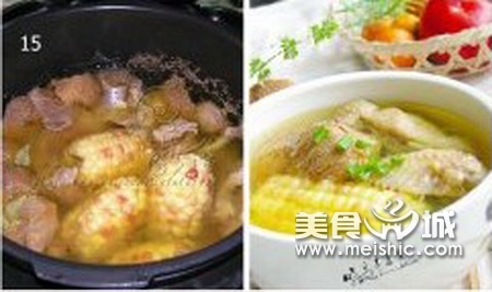 玉米猴头菇鸡汤的制作方法