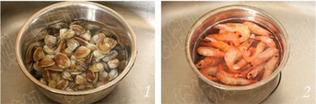 文蛤干贝鲜虾粥的做法