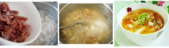金针菇豆腐肉片汤如何做