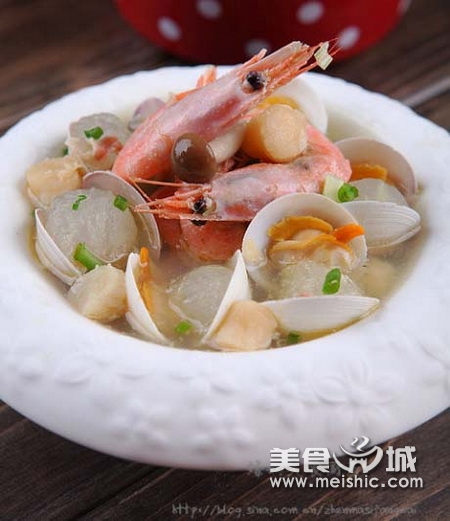 北极虾蛤蜊冬瓜汤的家常做法