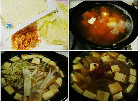 海米白菜豆腐汤步骤