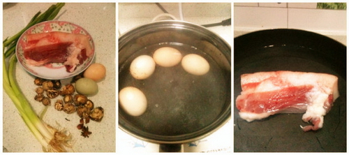 香菇鸡蛋卤肉步骤1