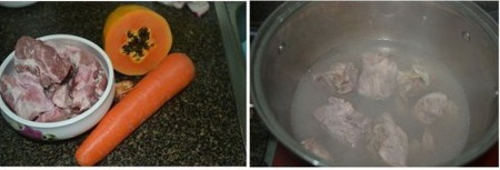 木瓜胡萝卜骨头汤步骤1