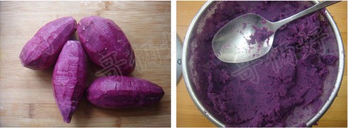 小猪紫薯慕斯蛋糕步骤1-2