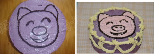 小猪紫薯慕斯蛋糕步骤9-10