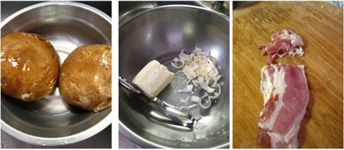 奶酪培根烤蘑菇步骤1-3