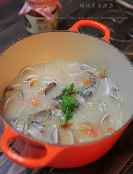 黄鱼蛤蜊浓汤的做法