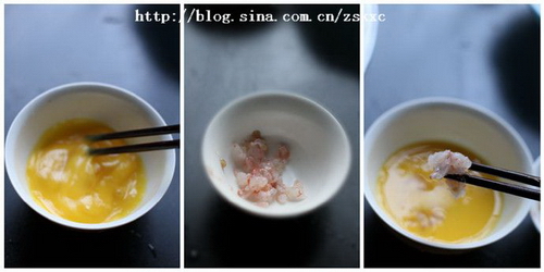 虾仁鸡蛋灌酥饼步骤1-3