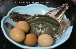 螃蟹炖蛋原料