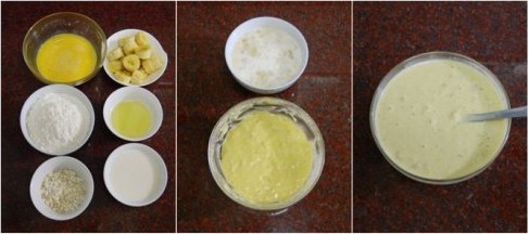 香蕉牛奶燕麦卷饼步骤1-3