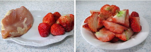 草莓鸡丁步骤1-2
