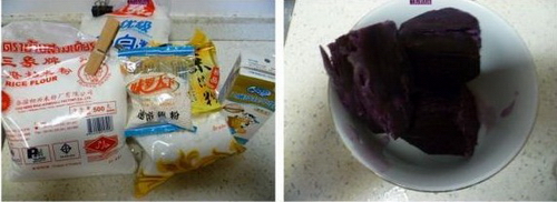 粘米粉版紫薯凉糕步骤1-3