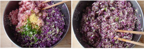 紫甘蓝猪肉水饺步骤5-6