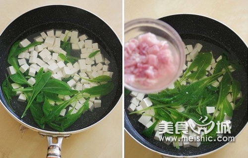 芥菜肉末豆腐汤步骤3-4