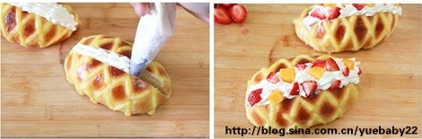 淡奶油水果网纹面包步骤11-12