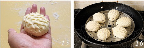小刺猬豆沙包步骤15-16