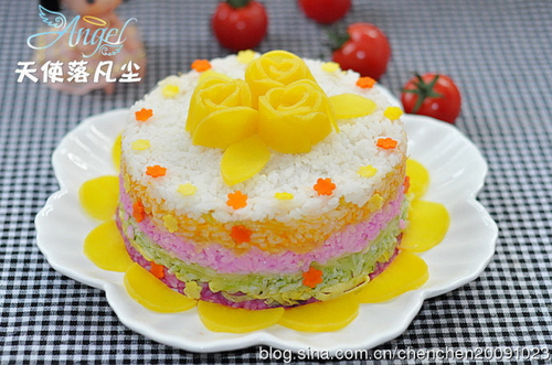 彩虹米蛋糕的做法