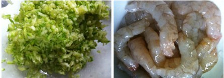 鲜虾韭菜饺子步骤1-2