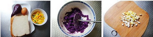 紫薯吐司三明治步骤1-3