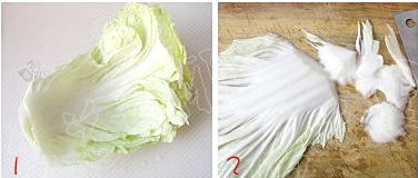 大白菜炖豆腐步骤1-2