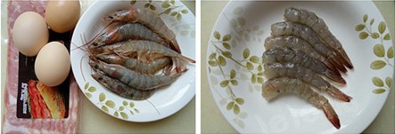 培根海虾卷蒸蛋步骤1-2