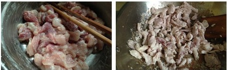茭白炒肉片步骤3-4