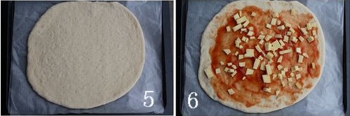 火腿双拼披萨步骤5-6