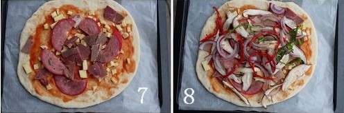 火腿双拼披萨步骤7-8