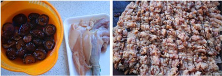 鸡肉香菇水饺步骤1-2