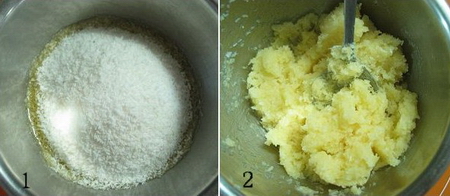 椰蓉牛奶面包的做法步骤1-2
