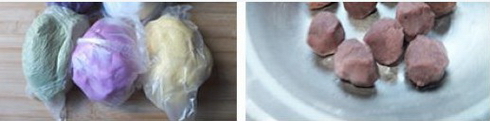 梅花豆沙糯米团的做法步骤1-2