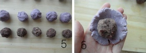 紫薯豆沙麻团步骤5-6