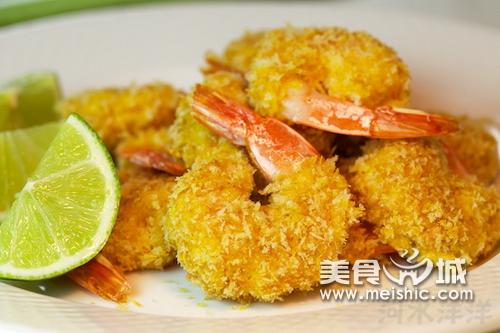 脆皮黄金虾的做法