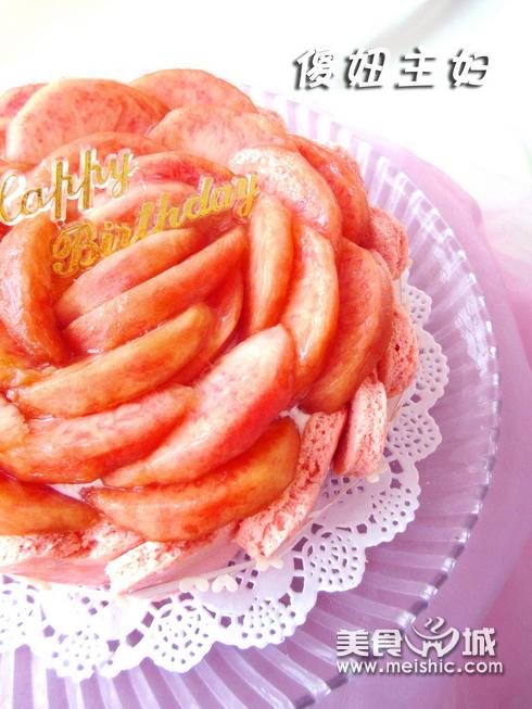 粉红蜜桃蛋糕的做法