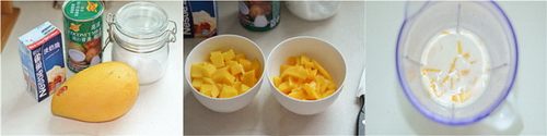 芒果椰香冰淇淋步骤1-3