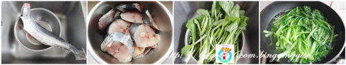 小白菜炖鲅鱼步骤1-2