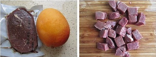 芒果牛肉粒步骤1-2