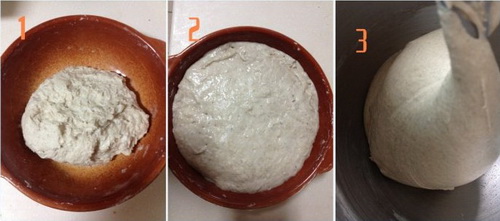 天然酵母裸麦核桃面包步骤1-3