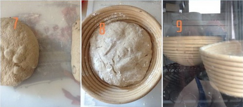 天然酵母裸麦核桃面包步骤7-9