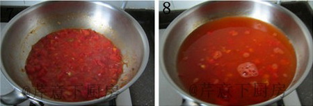 番茄虾仁疙瘩汤步骤7-8