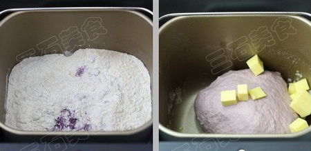 紫薯豆沙吐司步骤1-2