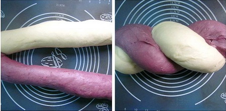 紫薯扭纹双色吐司步骤6
