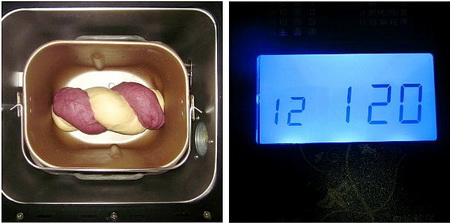 紫薯扭纹双色吐司步骤7
